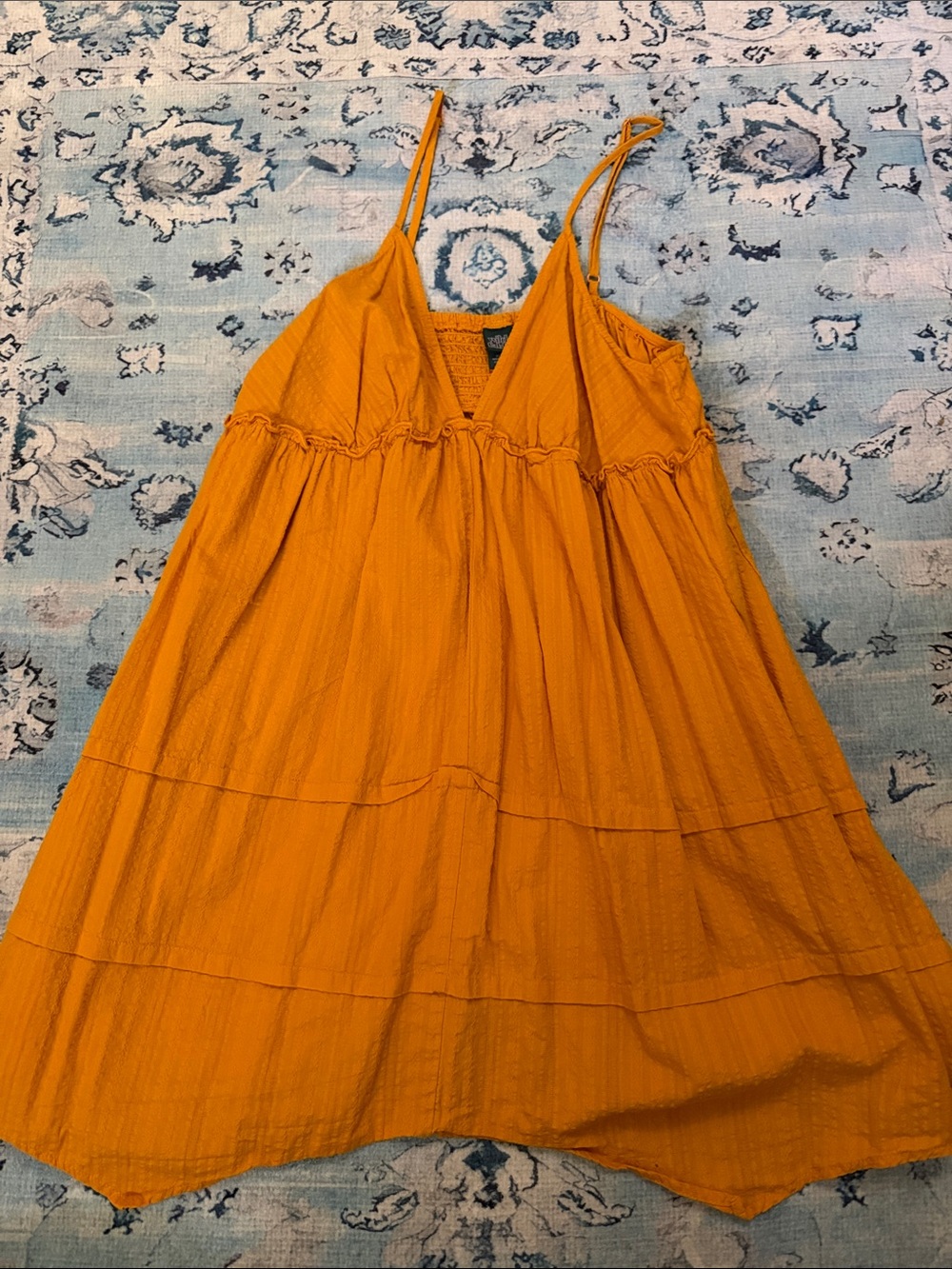 wild fable Spaghetti Strap Tiered Dress in Mustard Yellow